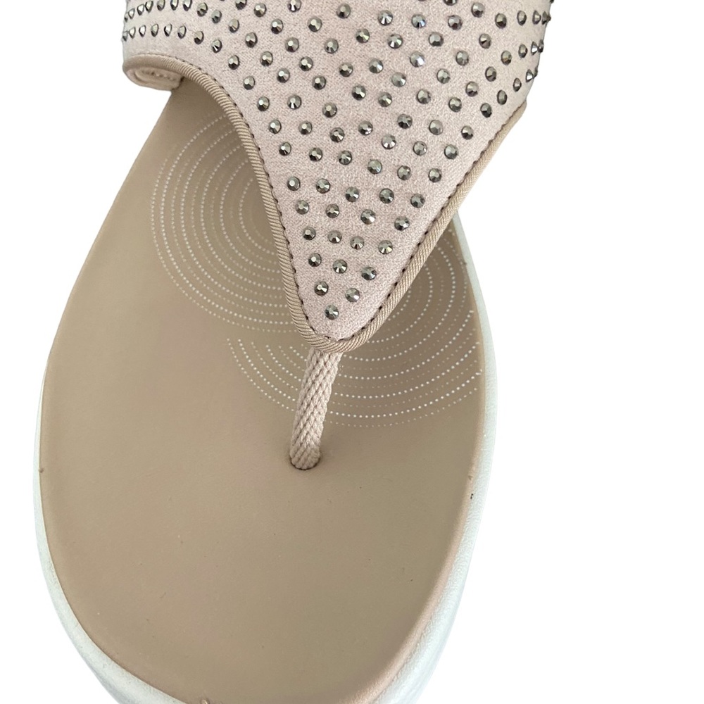 Clarks wedge sandals with studded design. Like new. Beige. - Picture 8 of 12